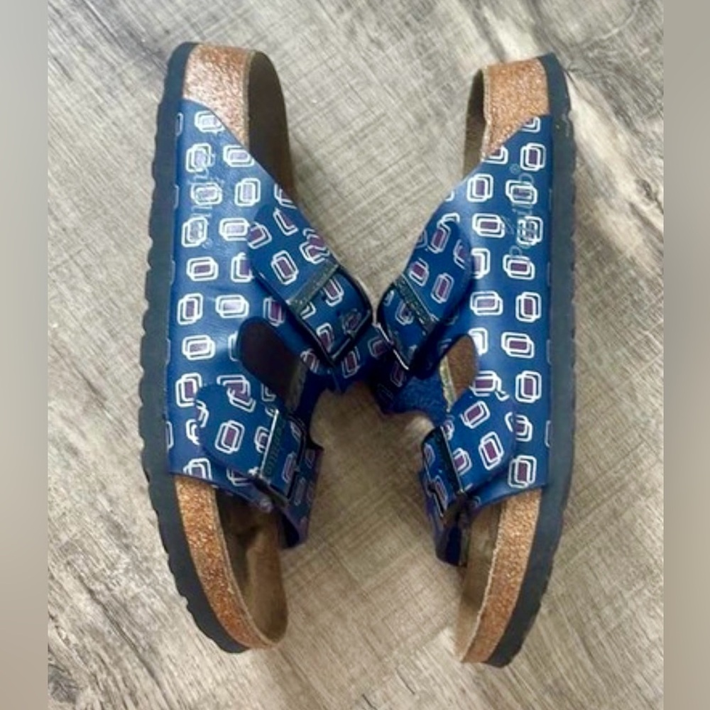 Birkenstock Blue Patterned Sandals - Picture 3 of 5
